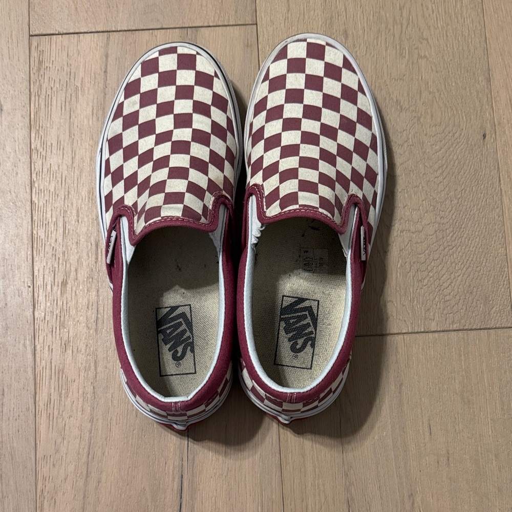Vans classic Checkerboard Slip-On Shoes - Burgundy/White